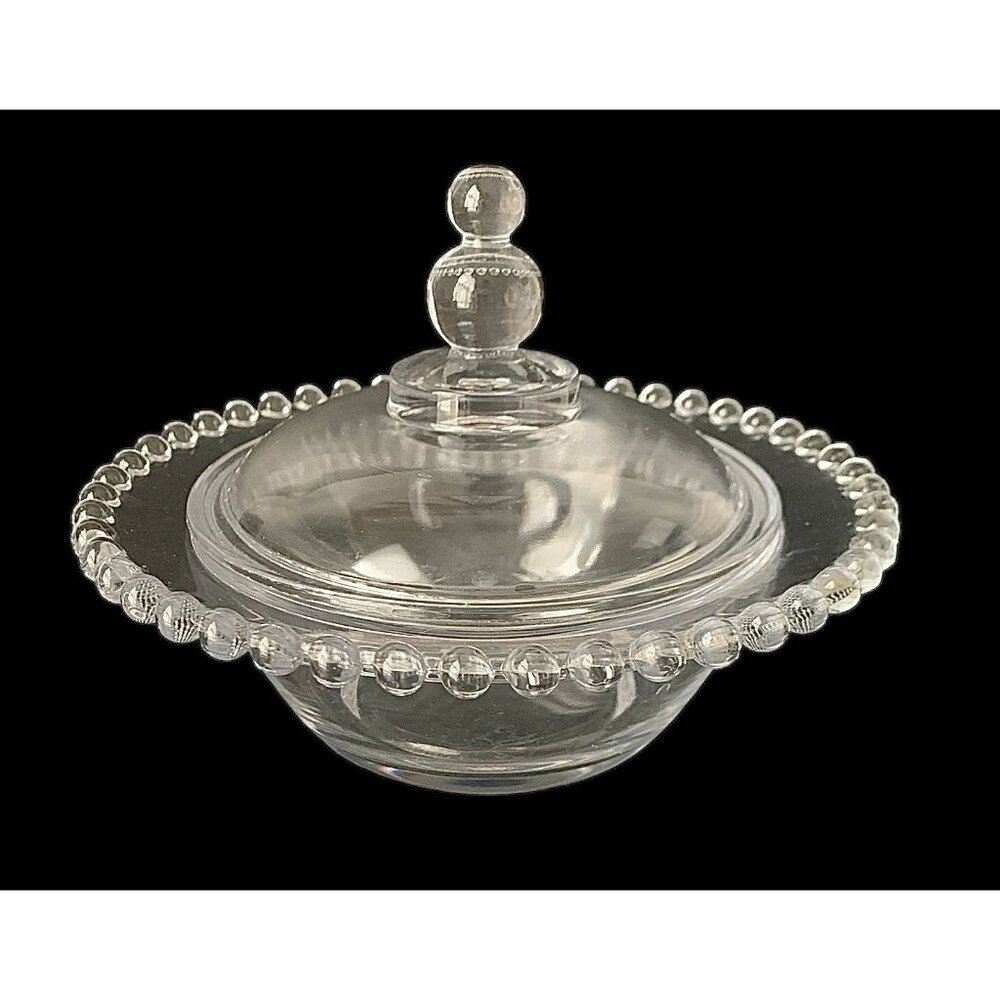 Vintage Imperial Candlewick Vegetable Dish Candy Dish Butter Dish Beaded Edge
